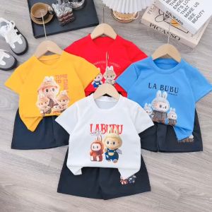 Bộ LABUBU 5 hình dành cho bé trai-gái từ 10-30 kg  chất vải co dãn 4 chiều