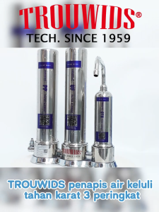 TROUWIDS Water Filter Indoor 304 Stainless Steel 2/3 Stage Penapis Air Ultrafiltration Drinking Water Purifier Faucet