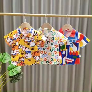 เสื้อเชิ๊ตเด็ก คอปก แขนสั้นลายการ์ตูน