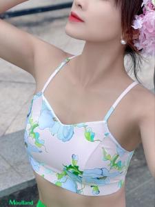 Áo Tập Yoga Nữ in Họa Tiết Dây Đeo Ngực Tập Luyện Thể Thao Áo Vest Tập Luyện Fitness Powder Peony Bộ Đồ Tập Yoga