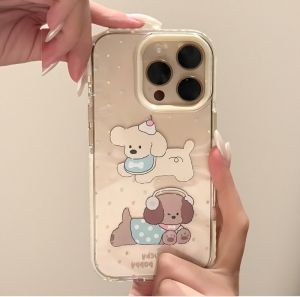 Cute Star Dog Phone Case for Apple 16Promax iPhone 13 New Model 17Pro Womens Style 11 Transparent Full Cover Soft Shell