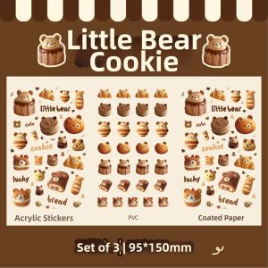 Mr.paper | Cute Cartoon Stickers Cats Dessert Food Flat Resin Sticker Sheet