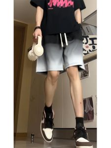 กางเกงขาสั้นทรงหลวมสไตล์อเมริกันสำหรับผู้ชาย กางเกงขายาวห้าแฉกแบบลำลองบาง ทรงหลวม ทรงลำลอง ทรงหลวม ทรงลำลอง