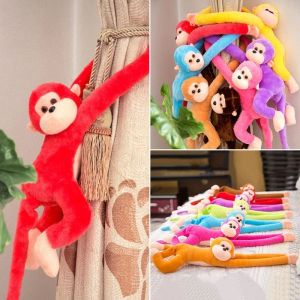 Colorful Plush Monkey Toys Colorful Long-Armed Monkey Photography Accessories Electric Crashproof Padded Monkey Doll Hanging Cur