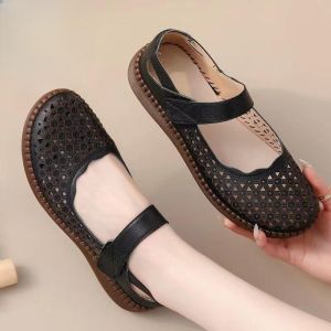 Retro Floral Womens Wedge Sandals Fish Mouth and Thick Sole