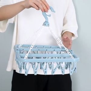 Móc Treo Quần Áo 32 Kẹp Siêu Chắc - Móc Chùm Phơi Đồ Trẻ Em Đa Năng Gấp Gọn Tiện Dụng - Giá Treo Phơi 32 Kẹp Treo Phơi Quần Áo Cho Bé Và Mẹ