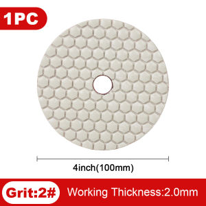 Casaverde 1PC 4"/100mm 3 Step Diamond Polishing Pads Dry Buff Disc for Marble Granite Concrete Abrasive Grinding