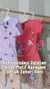 JYS STORE Paket Setelan Anak Perempuan Motif Celana Warna Cokelat Isi 6 Setelan Bahan Rayon Nyaman