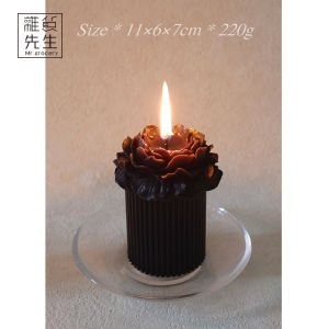 Black Lotus New Chinese Style Wooden Floral Scented Candle Home Decorative Aromatherapy Candle from Mainland China for All Occasions