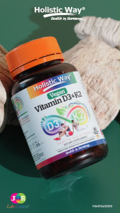 Holistic Way Vegan Vitamin D3 + K2 — Supports Strong Bones Cardiovascular and Immune Health (60 Vegetarian Softgels per bottle)