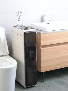 Narrow Storage Cabinet for Clothes and Miscellaneous Items Drawer-Type Waterproof Wide Storage Cabinet Bathroom Refrigerator Gap Layered Organizer