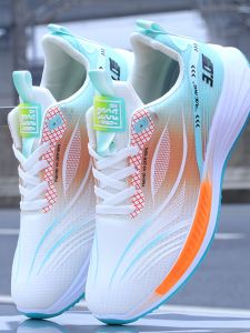 Mens Shoes Spring and Summer New Korean Style Fashion Shoes Carbon Plate Mesh Breathable Casual Running Shoes Mens Sneakers Student Shoes