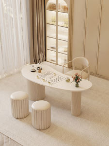 Cream Style Table-Chair Set Beauty Salon Home Balcony Special-Shaped Kettle Integrated Stone Plate Small Tea Table Tea Making Table