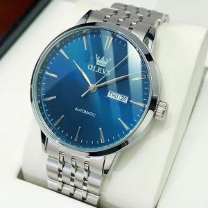 OLEVS | OLEVS 7048 Đồng Hồ Cơ Nam Chống Nước Bằng Thép Không Gỉ Dạ Quang Hiển Thị Lịch Kép Đồng Hồ Đeo Tay Sang Trọng Chống Sốc