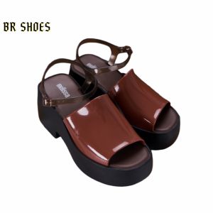 Melissa Official Store Women Shoes Thick Sole Roman Sandals Open Toe Sandals Beach Women Sandals women High-height Sandals