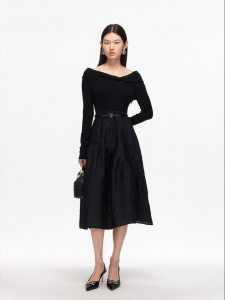 Vero Moda | Autumn New Arrivals Off-shoulder Belted Knit Dress