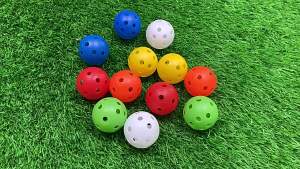 5/10Pcs 42MM Airflow Perforated Plastic Golf Practice Balls Indoor Training Hollow Balls Pet Interactive Play Toy