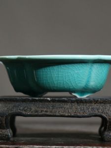 Purple Clay Miniature Ceramic Flower Pot Classical Style Huaiba Traditional Landscape Garden Design Pear ShapeTable Top Decor