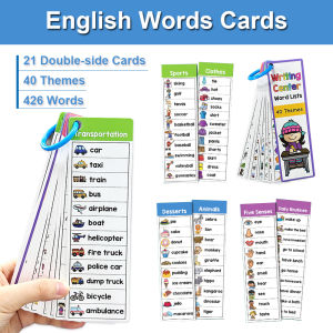 Kids Montessori English Word Lists Cards ESL Teaching Materials Sight Words Writing Vocabulary Building Autism Learning Toys