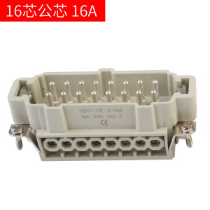 Heavy Load Connector Aviation Plug HDC-HE-024-01 Hot Runner Rectangular Industrial Plug and Socket Waterproof 16A