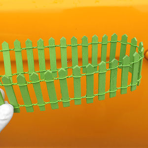 Micro Realistic Wooden Fence Model Brown Wire Bent Outdoor Wall Yard Model FunTrying Brand Simulation Garden Boundary