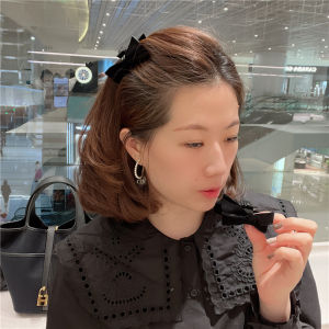 Black Velvet Butterfly Knot Hairpin Princess Side Bun Clip Japanese and South Korean Style Grip Hair Accessories for Girls