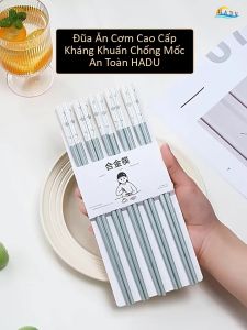 [5 Đôi] Đũa Chống Mốc Kháng Khuẩn HADU Đũa Sợi Thủy Tinh Hợp Kim Kiểu Nhật Cao Cấp Đầu Nhám Chống Trơn An Toàn Sức Khỏe