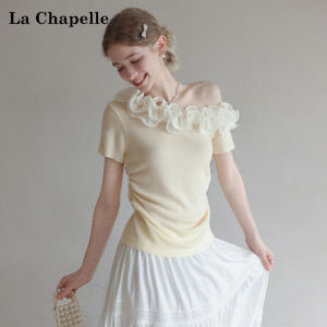 La Chapelle | Off Shoulder Wooden Ear T-shirt Slimming Elegance