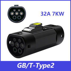 Bộ Chuyển Đổi EVqiaoyi GB/T Sang Type2 32A 7KW/22KW Dành Cho Xe Tiêu Chuẩn EU Từ Cáp Sạc EV Công Suất Cao GB/T Pile