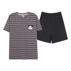 Bộ đồ ngủ nam MiiOW vải cotton tay ngắn quần short mặc ở nhà - mùa hè