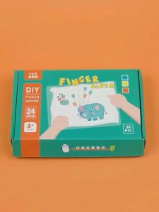 24 Colors Kids Finger Painting Kit With Album Early Education Toys Non Toxic Washable Kids Painting Set Graffiti Creative DIY Printing Learning Toy