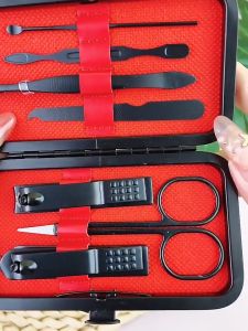 Travel Stainless Steel 7 In 1 Manicure Pedicure Tool Set With Case Portable Beauty Kit Grooming Nail Clipper Scissor