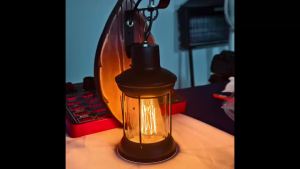 Vintage Wall Lamp with Wooden Base Industrial Sconce Black Metal Wall Light Fixture for Dining Room Hallway Porch Decorate