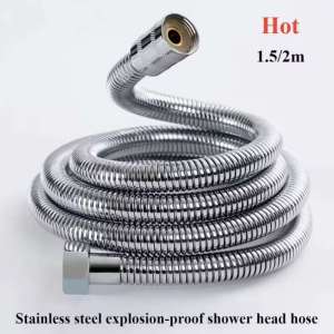 1.5/2m Handheld Shower Head Hose Sets Flexible Anti Winding Explosion-proof Universal Connection Pipes Water Heater Outlet Pipes