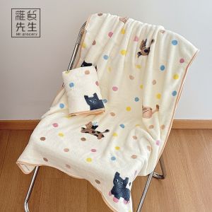 Quick Dry Thickened Coral Fleece Bath Towel Non Shedding Absorbent Coral Velvet Bath Towel for Beach Swimming Travel Home Use