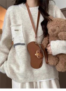 Loose Knitted Sweater Womens Autumn Winter Overhead Style Inner Wear Base Shirt Comfortable Fit round Neck Long Sleeve Top