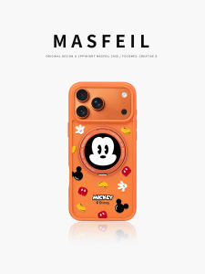 MASFEIL | Mickey Big Head is suitable for Apple 17promax mobile phone case iPhone17pro with stand ip17 all-inclusive Fo5 magnetic fulcrum Internet celebrity protective cover