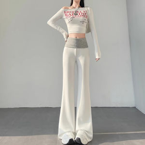 WANGGONGZHU | High Waist American Style Bell Bottom Casual Pants Women Spring New Design Slim Fit Floor Length Yoga Sweatpants