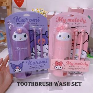 Kuromi My Melody Travel Kit Soft Bristle Toothbrush Portable Toothpaste Set Cute Bathroom Organizer For Girls Gift