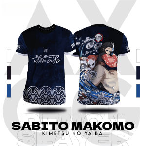 Bandai | Demon Slayer Sabito/Makomo Anime Men/Woman T-Shirts 2026 New Summer Fashion Casual Round Neck Top Short-Sleeve Tee Men Kids Y2k