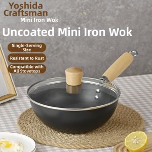 One-person Non-coated Cast Iron Wok Stove and Induction Compatible