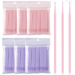 100PCS แปรงทําความสะอาดขนตา Disposable Lash EXTENSION Micro แปรงผ้าฝ้าย Swab แต่ละสําหรับขนตาถอดเครื่องมือความงาม