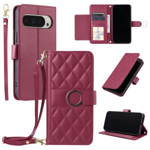 szhaiyu | Crossbody Wrist Strap Leather Phone Case for Google Pixel 11 Pro XL 10 9 8 7 Pro 10A 9A 8A 7A Wallet Card Slot Flip Holder Cover