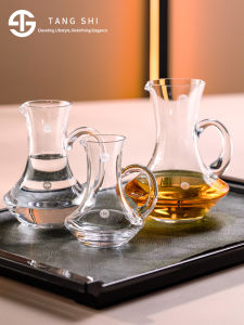 Baer Crystal Glass Liquor Server with Handle And Scale Home Fair Cup Small Liquor Dish for Banquet Series Goblet Pouring Jug