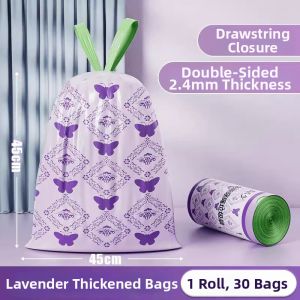 Lavender Easy-Drawstring Durable Trash Bags
