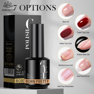 BORN PRETTY 15ml Super Top Coat Matte Top Coat Reinforcement Gel Base Gel Transparent Soak Off UV LED Nail Art Gel Nail Varnish Function Gel