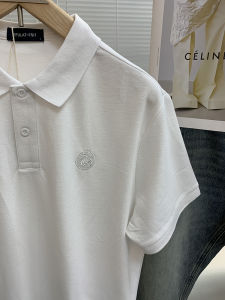 เสื้อโปโลคอตั้งแขนสั้นผ้าฝ้ายระบายอากาศสำหรับผู้ชาย ฤดูร้อน 2024 แฟชั่นฤดูร้อน ผ้าฝ้ายผสม ปกติ ลำลอง สำหรับผู้ชาย