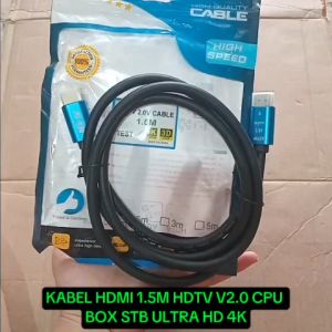 V171 KABEL HDMI 1.5M HDTV V2.0 GAMBAR SUARA LAYAR LAPTOP CPU BOX STB ULTRA HD 4K HIGH QUALITY KABEL.
