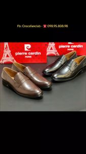 CrocsFanClub – D442 - Giày nam Piere Cardin có đai giày da bò nhập Ý size 39-43