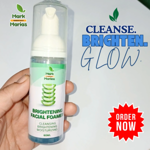 Mark and Marias Brightening Facial Foamer 60mL | With Aloe Vera Glycerin Retinyl Palmitate & Zinc | Removes Dirt Excess Oil and Impurities | Gentle Face Wash & Facial Cleanser | Hydrating Daily Cleanser | For Fresh Radiant Healthy Skin Gentle Formula!